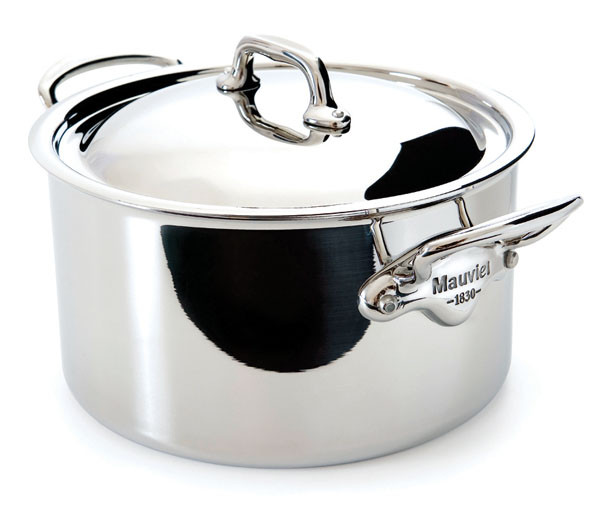 Mauviel 1830 M'Cook 5-Ply Sauce Pan With Lid, Cast Stainless Steel Handle,  2.6 Qt. - Cooks