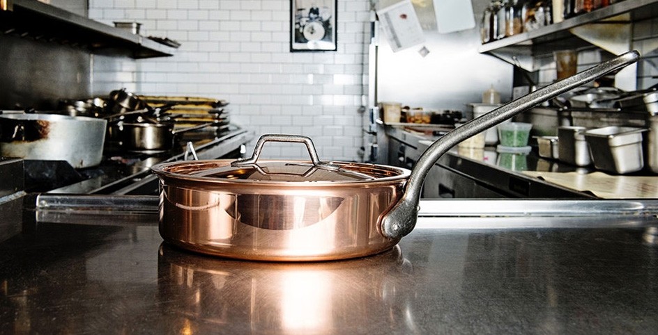 Matfer Bourgeat Copper Saute Pan with Lid