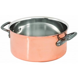 Matfer Bourgeat 372024 Bourgeat Copper Saute Pan Without Lid 9 3/8